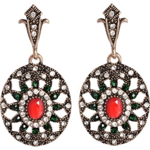 Turkish Jewelry Unique Wedding Earrings For Women Vintage Long Drop Punk Gold Ear Clip Femme Hanging Earrings Gift Brincos