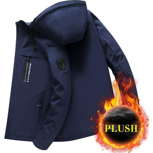 Windbreaker Jacket Autumn And Winter New Cashmere Thickened Coat Mens Slim Warm Cashmere Tooling Spring Fashion Leisure