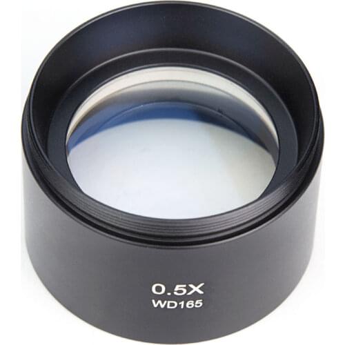 WD165 0.5X Stereo Microscope Auxiliary Objective Lens Barlow Lens with 1-7/8" (48mm) Mounting Thread