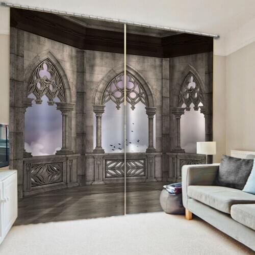 High quality custom 3d curtain fabric Morden relief roman curtains 3D Window Curtain For Living Room office Bedroom