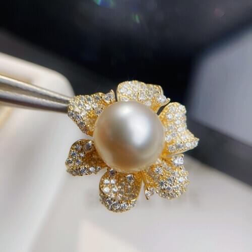 XX117 Solid 925 Sterling Silver Round 11-12mm Nature Fresh Water White Pearls Pendants Necklaces for Women Fine Presents