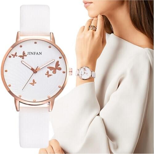 2020Simple Female Dress Wristwatches Classical Design Printed Butterfly Luxury Women Fashion Watches Ladies Quartz Leather Watch