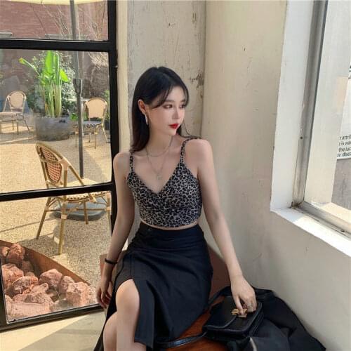 Women Leopard Camis Deep V Strapless Sexy Tank Tops