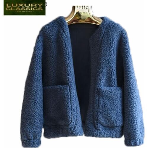 Female Winter 100% Coat Wool Jacket Women Clothes 2021 Korean Vintage Sheep Shearing Jackets Elegant Fur Tops Hiver 2322
