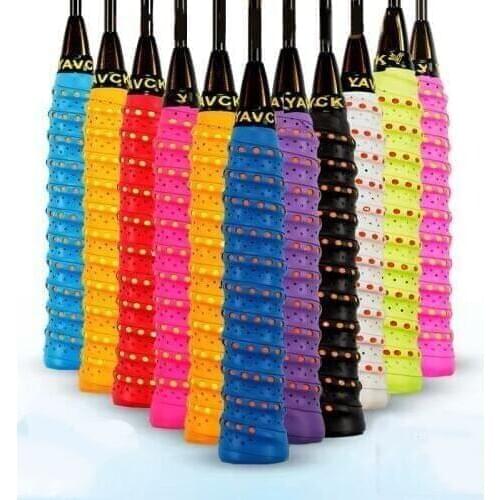 10 pcs/Lot Overgrip Badminton Tennis racket Fishing rod 2 colors perforated keel hand gel Non-slip Sweatband breathable Wearable