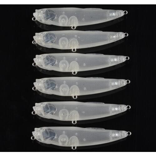 100PCS 8.5cm 7g Blank Nude Baits Crank Pencil Minnow Bait Unpainted Lure Bodies Fishing Bait Accessories