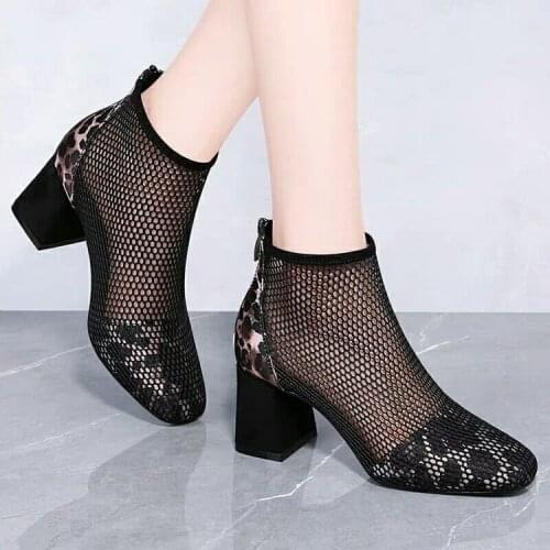 2021Summer Mesh Peep Toe Sandals Sexy Heels Single Shoes Women Shoes In Europe And America 2020 Spring And Summer Gauze Mujer