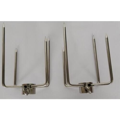 2x Stainless Steel BBQ Spit Fork Roaster Beef Pork Barbecue Accessories