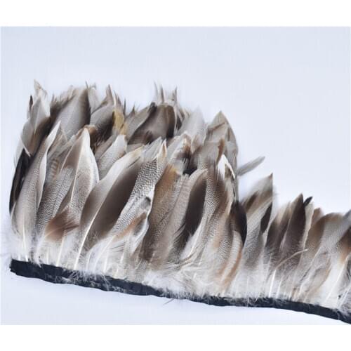 5Meter Natural Pheasant Feather Trim Fringe Ribbon Rooster Goose Feathers for Crafts Wedding Accessories Sewing Plume Decoration
