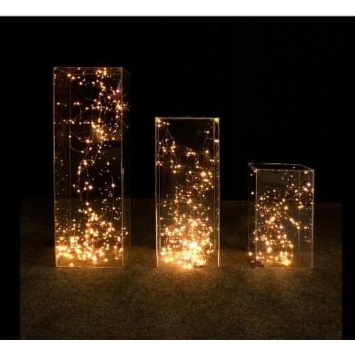 Acrylic crystal road light wedding decoration dessert table transparent square column light stage layout