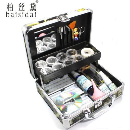 Baisidai Professional False Eye Lash Eyelash Extension Full Kit Tools Glue Set With Case