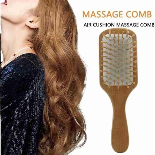 Bamboo Hair Brush Airbag Massage Scalp Comb nature wood brushes anti static hair styling tools