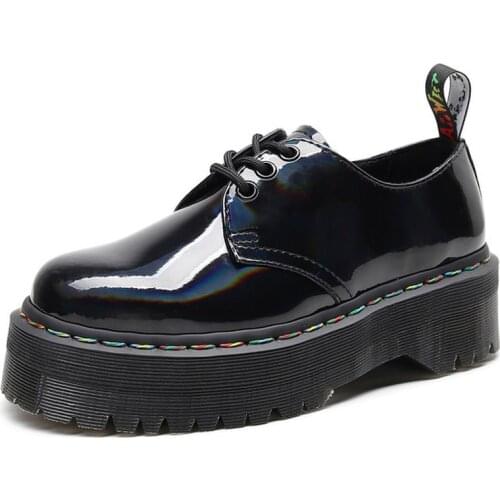 Womens platform casual leather shoes color red cowhide low-cut Martin boots classic brand designer platform shoes womens shoes