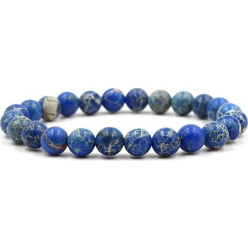 8mm Black Onyx Natural Stone Bracelet Lapis Lazuli Regalite White Howlite Lava Wenge Stone Elastic Bracelet Jewelry