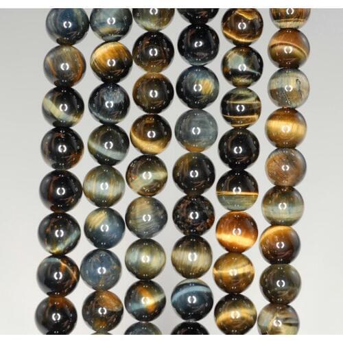 A Quality Multi Blue Tiger Eye Beads,Mixed Tiger eye 6MM 8MM 10MM 12MM Round Multi Stone Loose Beads for jewelry 15.5"