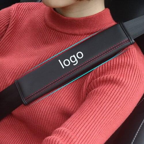 Car safety belt cover, protective shoulder cover, a pair of shoulder protectors, car interior, Cowhide material