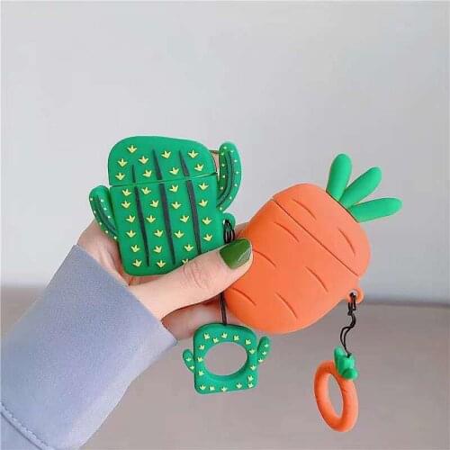 Bluetooth Headset Shell Protective Cover Cactus for Airpods 1 2 Pro3 Accessories Shock Absorption Charging Box Cover Silicone