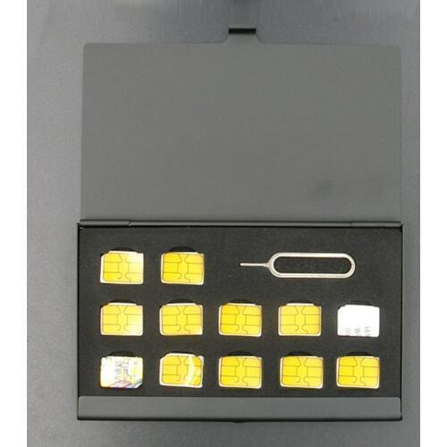 Black Case Memory SIM card Storage Box Universal Protector Holder Aluminum Portable package Storage box for iPhone 11 Samsung