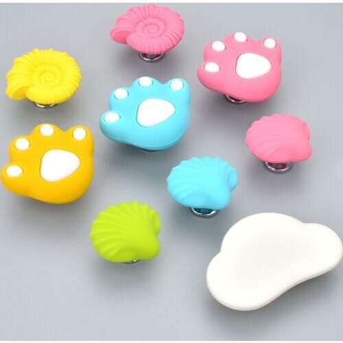 Childrens room cabinet door handle cabinet drawer cute cartoon handle environmentally friendly silicone safety cabinet handle