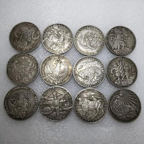 Twelve constellation commemorative coin American silver dollar challenge coin antique silver coin lucky coin wishing coin birthd