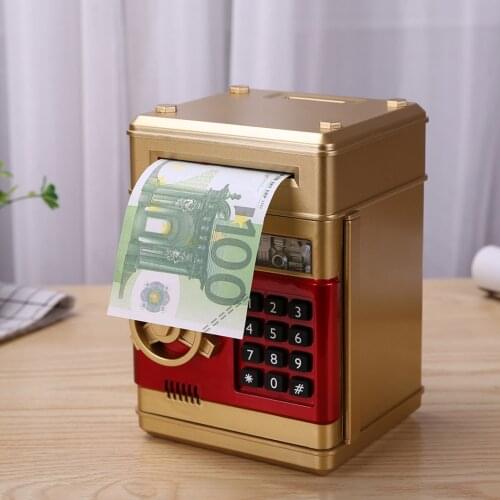 Electronic Piggy Bank ATM Password Money Box Cash Coins Saving Box ATM Bank Safe Box Automatic Deposit Banknote Birthday Gifts
