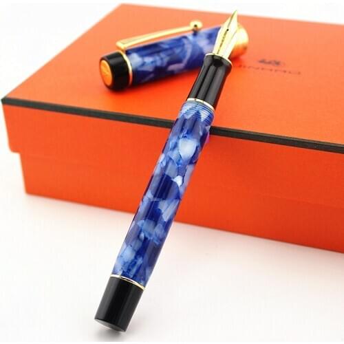 Jinhao 100 Centennial Resin Fountain Pen 18KGP Medium / Bent Nib 0.6 /1.2mm Golden Clip with Converter Business Office Gift Pen