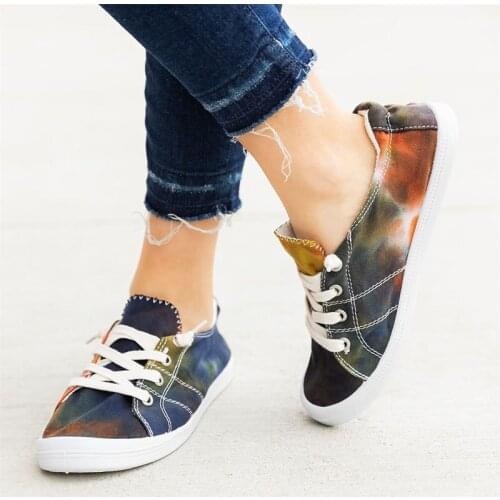 Spring Fashion Women Comfortable Flats Floral Casual Shoes Womens Canvas Shoes Breathable Vulcanized Sneakers Sport Shoes