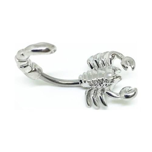 Scorpion Belly Button Rings Navel Ring Silver Color Drop Dangle Body Belly Piercing Jewelry for Women Beach Belly Navel Rings