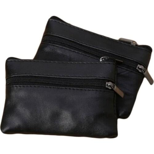 Unisex Coin Purses Key Soft Holder Leather Wallet Pouch Bag Purse Gift New Fashion Black Mini Coin Holders