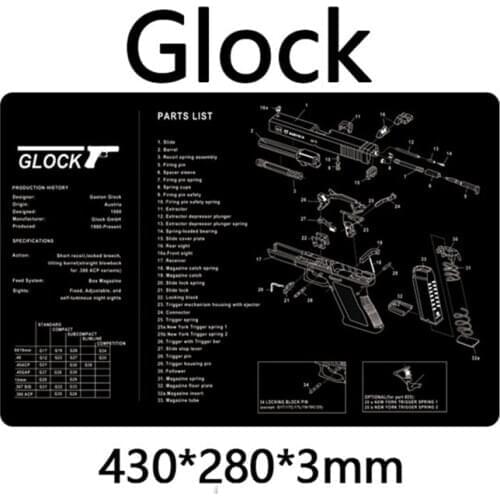 Gun Cleaning Mat for Glock M9 Sig P226 P229 P220 HK USP Rifle Pistol Gun Smith Repair Build Tool Armorers Bench Mat Mouse Pad