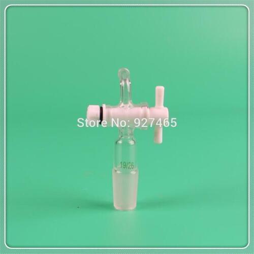 Lab Glass Vacuum adapter 90 bend with PTFE stopcock,19/26