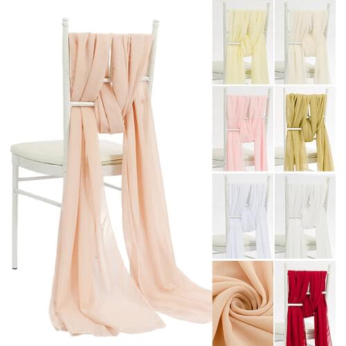 1pc 70x300cm Chiavari Chair Chiffon Sashes For Banquet Wedding Party Reception Decorations Northern Europe INS Table Runner