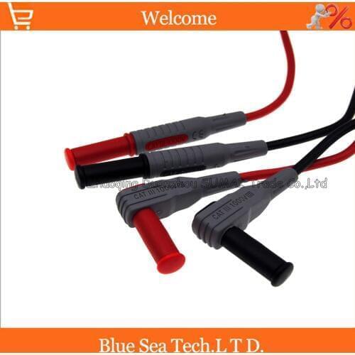 Copper 4mm audio banana plug extended cord with 1M cable 14AWG,2.0 sq, 15A CATIII 1000V,Silicone test cable for multimeter