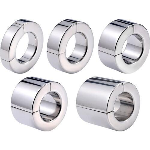 Metal Stainless Steel Scrotum Bondage Penis Weight Cock Rings For Men Sex Toys Magnetic Cockring Lasting Delay Ring Pendant