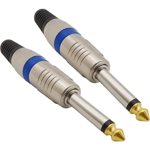 6.35mm Mono Audio Plug Connector 6.35mm 1/4" Male Amplifier Mic Plug Sophomore Core Soldering DIY Audio Guitar Cable Connectors