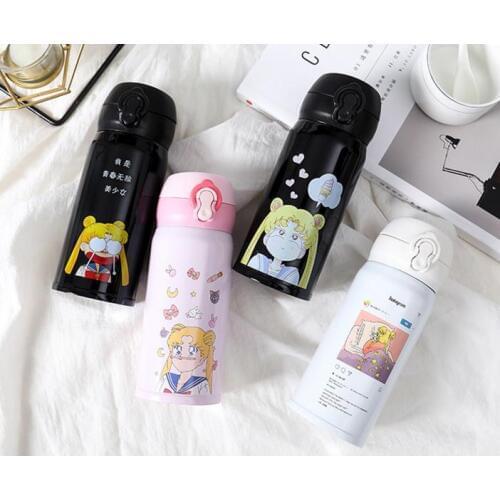 Cartoon pretty girl cacuum Flasks thermoses water bottle cup mug portable stainless steel thermos chilly bottle party gift