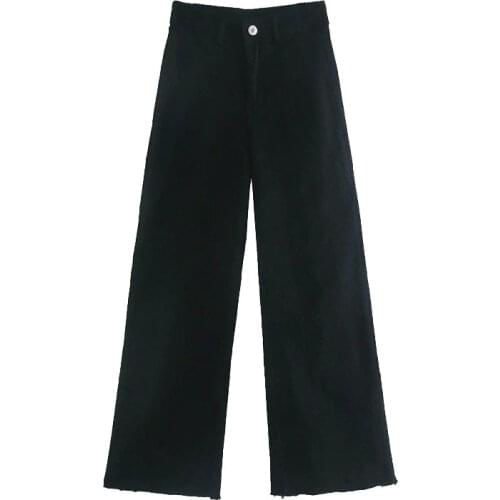 2021 New Women Fashion Pockets Frayed Tassel Straight Jeans Vintage High Waist Zipper Fly Denim Female Ankle Trousers Mujer