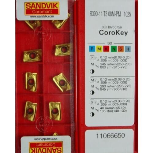 ORIGINAL 10PCS CARBIDE INSERT R390-11T308M-PM1025