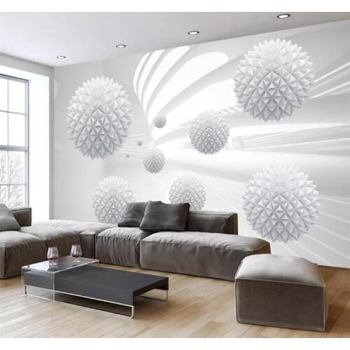 Custom 3D Photo Wallpaper Modern Simple Creative Designs Stereoscopic Space Round Ball Large Mural Wall Painting Art Wallpaper