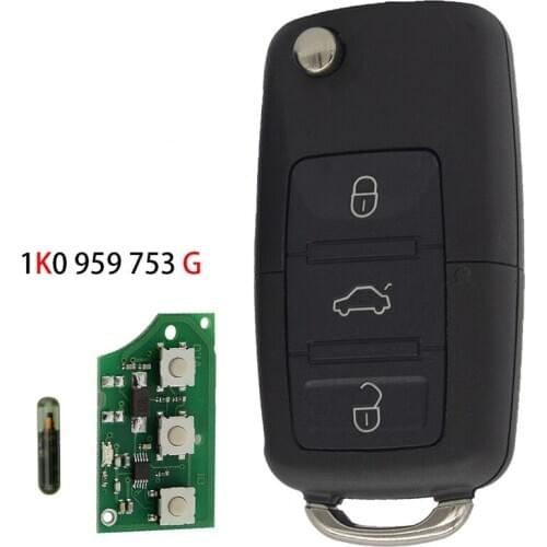 XRSHKEY 3 Button 1KO 959 753 G Remote Car Key 434Mhz ID48 Chip For Bora Passat B5 Golf Mk4 HLO 1KO959753G