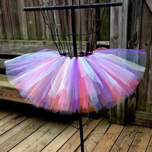 Multicolor Baby Girls Tutu Skirts Kids 100% Handmade Fluffy Tulle Ballet Dance Pettiskirts Children Birthday Party Skirt Clothes