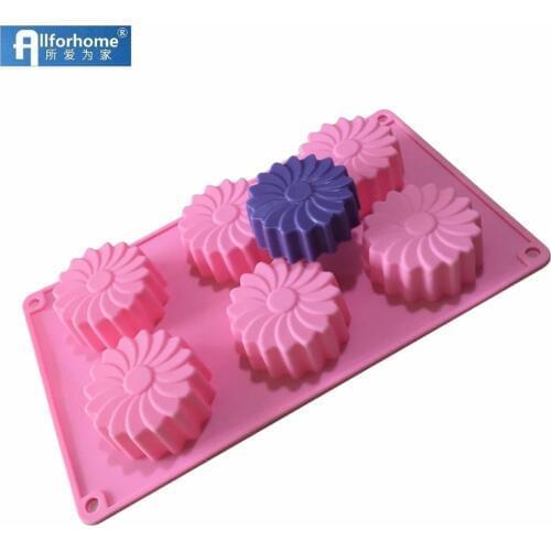6 Hole Windmill Silicone Cake Baking Pan Cupcake Muffin Cup Soap Diy Mold Chocolate Mould Dessert Ice Cream Ice Cube Tray