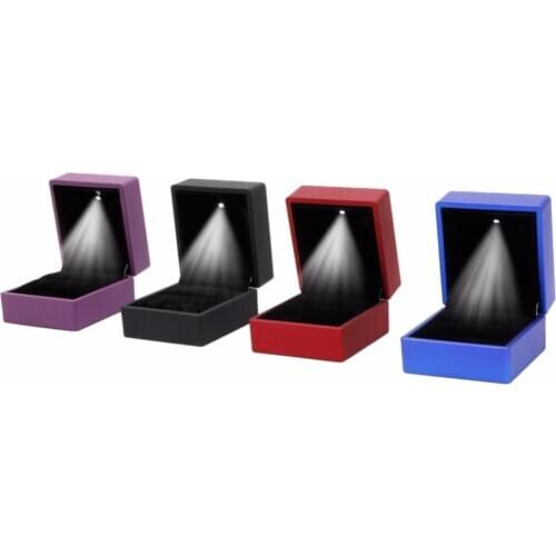 LED Lighted Earring Ring Gift Box Wedding Engagement Ring Jewelry Display New