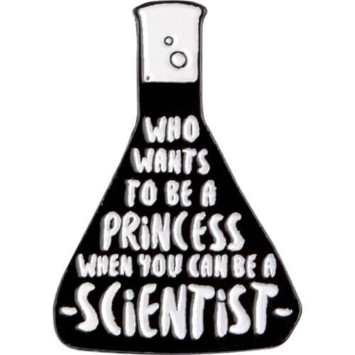 Scientist Enamel Pin Beaker Chemistry Experiment Brooches for Bag Clothes Lapel Pin Science Princess Badge Jewelry Gift Friends