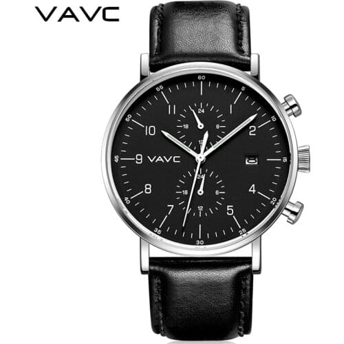Мужские часы с кожаным ремешком VAVC China At AliExpress
