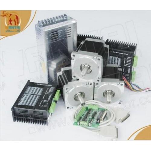 Wantai 3axis Nema23 Stepper Motor 57BYGH627 1.9N.m 270oz-in 76mm 3A+Driver DQ542MA 4.2A 50V 128micro+Power+breakout board&cable