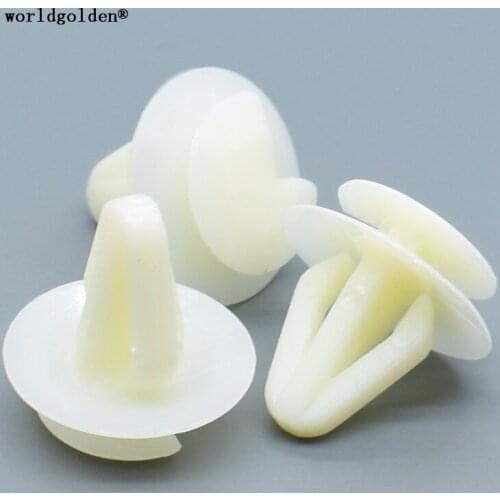 Worldgolden 100pcs auto fasteners Trim Panel Retainer Fits Into 8mm Hole for Mazda 9927-40-822 Toyota 62581-14020