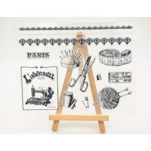 1pc Kawaii Sewing Transparent Clear Silicone Stamp Seal DIY Scrapbooking Stencil Coloring Embossing Decor Office School Supplies