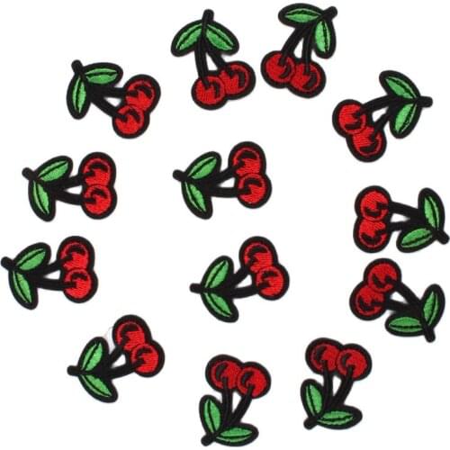 10pcs Iron On Cherry Patches DIY Cartoon Fruits Stickers For Jeans Bags Pants Coats Dress T Shirts Sewing Badge DIY Appliques