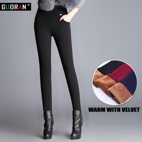 2016 Winter plus velvet thick leggings womens plus size pencil pants fleece warm pants female long trousers Stretch pantalon